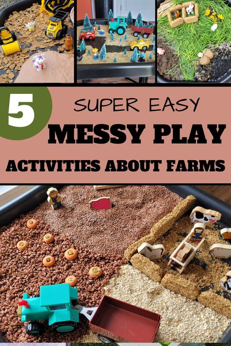 Messy Farm Play on the Tuff Tray: Toddler Sensory Ideas Farm Tuff Tray Ideas, Animal Tuff Tray Ideas, Animal Tuff Tray, Outdoor Tuff Tray Ideas, Preschool Tuff Tray, Easy Tuff Tray Ideas, Summer Tuff Tray Ideas, Eyfs Tuff Tray Ideas, Summer Tuff Tray