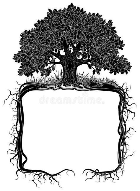 Oak Tree Stock Illustrations – 47,248 ... Stylized Drawing, Tree With Roots, Framed Tattoo, Embroidery Flowers Pattern, Tree Roots, Tree Illustration, Vector Drawing, Vector Clipart, Oak Tree