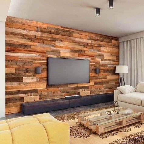 Wood Walls Living Room, Wooden Accent Wall, Wood Wall Design, Decoration For Bedroom, Wall Tv Unit Design, Wood Pallet Wall, Rustic Wood Walls, Quotes Wall Art, Decor Quotes