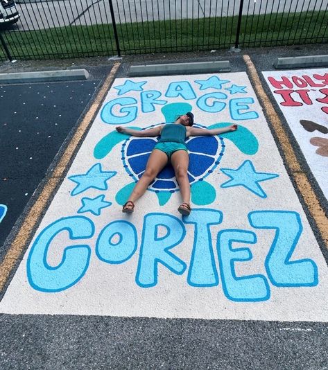 Volleyball Parking Spot Painting, Senior Parking Spaces Girly, Ocean Parking Spot Painting, Beach Senior Parking Spot, Beachy Senior Parking Spot, Cute Senior Parking Spots, Senior Parking Spaces Disney, Senior Spots Painting, Cute Parking Spot Painting Ideas