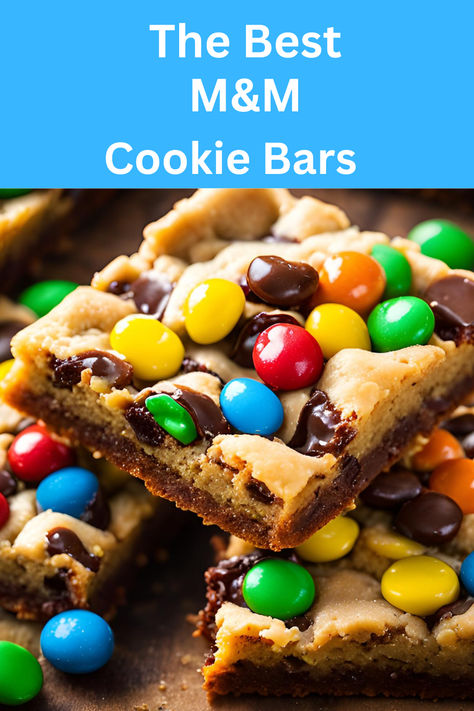 The Best Gooey and Chewy M&M Cookie Bars 
Indulge in these soft and chewy M&M cookie bars made with rich brown sugar! This is the ultimate M&M cookie bar recipe that you won't want to miss. #bars #dessertbars M&m Bars, M And M Cookie Bars, M&m Cookie Bars, Fall Snacks Kids, M M Cookie Bars, Healthy Fall Snacks, Cake Like Brownies, Brownie Bars, Perfect Brownies