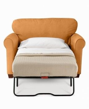 Pull out sleeper chair Tiny Guest Room, Fold Out Chair, Futon Chair Bed, Small Sleeper Sofa, Simple Bed Designs, Sleeper Chair Bed, Beds For Small Spaces, Fold Out Beds, Space Saving Beds