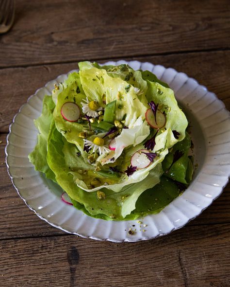 Butter Leaf Lettuce Salad with Fresh Herbs — Amalgam Kitchen Fancy Lettuce Salads, Butterleaf Lettuce Recipes, Butterleaf Lettuce Salad, Toad Wizard, Chicken Salad On Lettuce Leaf, Frisee Lettuce, Salad With Fresh Herbs, Nancy Silverton, Lettuce Recipes