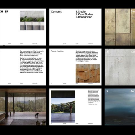 Archier - Fonts In Use Portfolio Grid Design, Table Of Contents Graphic Design, 16:9 Layout Design, Clean Presentation Design, Portfolio Graphic Design Layout, Portfolio Design Layout Graphic Designer, Mise En Page Design, Steps Graphic Design, Layout Presentation Design