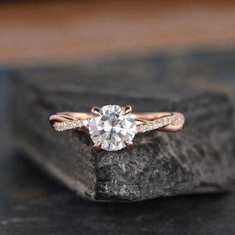 Infinity Engagement Ring, Moissanite Engagement Ring Rose Gold, Half Eternity Ring Diamond, Cute Engagement Rings, Future Engagement Rings, Engagement Ring Rose Gold, Gift Girlfriend, Infinity Ring, Promise Rings For Her