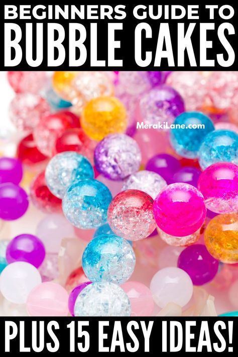 Gelatin Bubbles Cake, How To Make Gelatin Bubbles, Bubble Cake Decorations, Gelatin Bubble Cake, Bubble Bath Cake, Bubbles Cake Birthday, Edible Bubbles For Cake, Gelatin Bubbles How To Make, Bubble Party Food Ideas