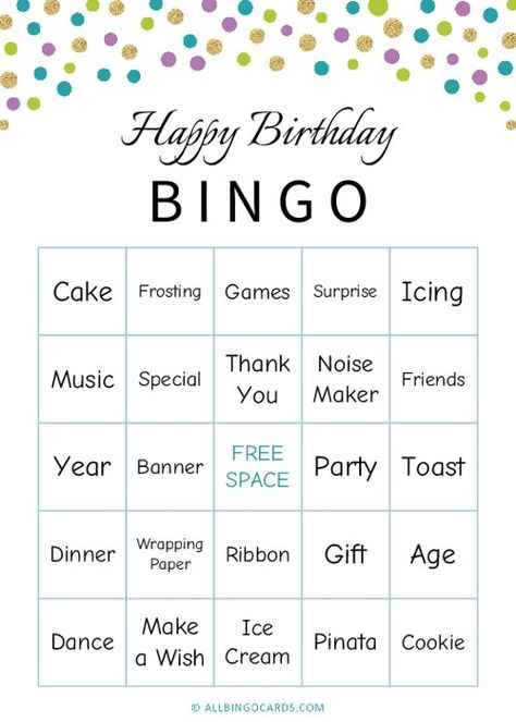 Birthday Bingo Free Printable, Birthday Bingo Template, Happy Birthday Games, Bingo Cake, Birthday Bingo, Custom Bingo Cards, Bingo Card Generator, Bingo Birthday, Science Experiments Kids Elementary