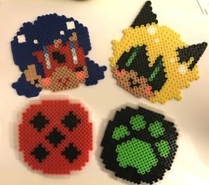 Miraculous Perler Beads, Miraculous Ladybug Perler Beads, Perler Creations, Melty Bead Patterns, Pearl Beads Pattern, 3d Perler Bead, Diy Perler Bead Crafts, Aqua Beads, Melty Beads