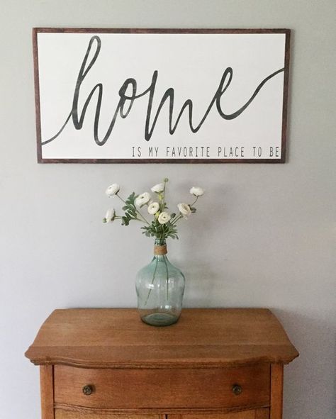 Wood Signs For Home, Farmhouse Wood Sign, Home Wood, Decor Signs, Diy Home Decor On A Budget, Home Decor Signs, Living Room Diy, Joanna Gaines, Mantle Decor