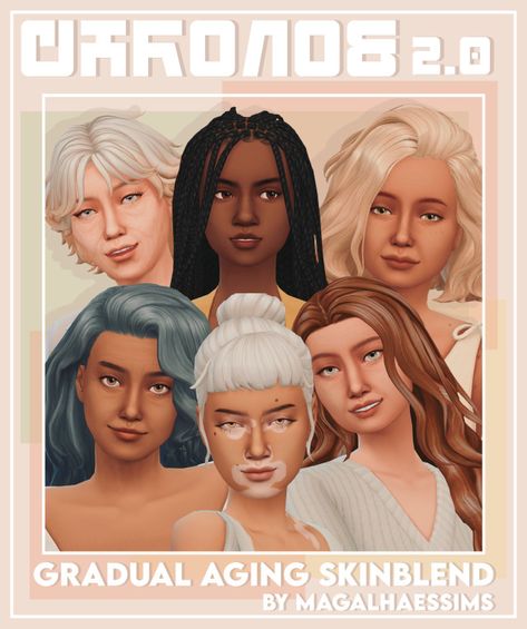 CHRONOS 2.0 - MAXIS-MATCH GRADUAL AGING SKINBLEND Skinblend Sims 4 Cc, Sims 4 Skinblend, Sims 4 Skin Cc, Sims 4 Skin, Skin Overlay, The Sims 4 Skin, Play Sims 4, Sims 4 Body Mods, Sims 4 Cc Skin