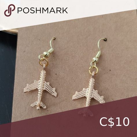 New Handcrafted 3D Airplane Dangle Earrings on 14K Gold Plated Hooks 3d Airplane, French Hook Earrings, Jet Plane, Hand Crafted Jewelry, Crafted Jewelry, Hook Earrings, Gold Style, Hand Crafted, Dangle Earrings