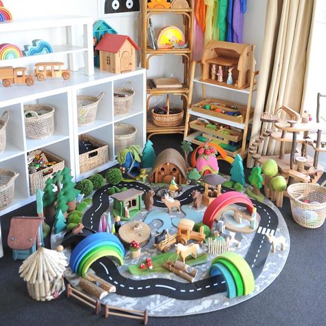 Toy Room Storage, Little People Toys, Preschool Rooms, Family Day Care, Nursery Activities, Kids Bedroom Inspiration, Play Spaces, Small World Play, Loose Parts