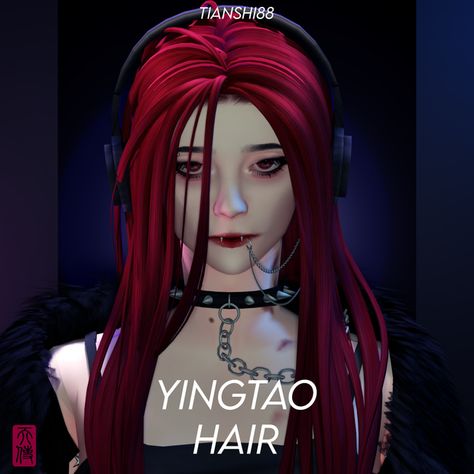 Sims Maxis Match, Ga Ming, Sims 4 Cc Goth, Sims 4 Cc Patreon, Ts4 Hair, Sims 4 Cc Hair, Cc Patreon, Sims Packs, Sims 4 Anime