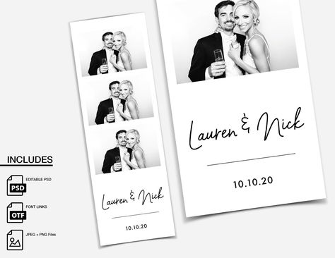 Excited to share this item from my #etsy shop: Simple Black and White Photo booth Template. #photoboothtemplate #photobooth #template #event #wedding #blackandwhite #simple Photobooth Layout, Photo Booth Design, Photobooth Template, Black And White Wedding Theme, Booth Wedding, White Wedding Theme, Picture Layouts, Photobooth Pictures, Photos Booth