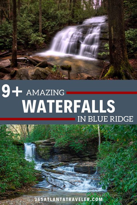 Blue Ridge, Georgia, is known for its apple orchards, beautiful lake, awesome downtown area, and its amazing waterfalls! Here are 9+ waterfalls in Blue Ridge GA (and the surrounding area) we know you'll want to chase! Georgia Nature, Georgia Trip, Climbing Mountains, Blue Ridge Georgia, Apple Orchards, Georgia Vacation, Waterfall Wedding, Thanksgiving Travel, Bucket List Family