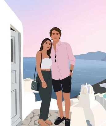 Trip Illustration, Minimal Couple, Faceless Portraits, Preppy Decal, Digital Portrait Illustration, Pic Code, Roblox Image Ids, Family Decals, Custom Portrait Illustration