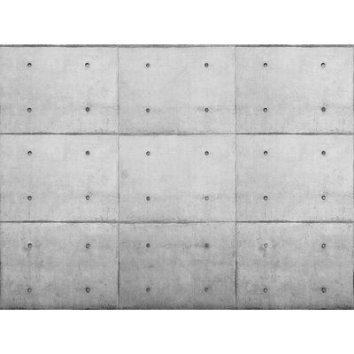 17 Stories Rilla Concrete 9' L x 144" W 8-Panels Wall Mural Precast Concrete Panels, Concrete Wall Panels, Brick Wallpaper Roll, Smooth Concrete, Concrete Wallpaper, Concrete Panel, Paper Home Decor, Wall Panel Design, Concrete Materials