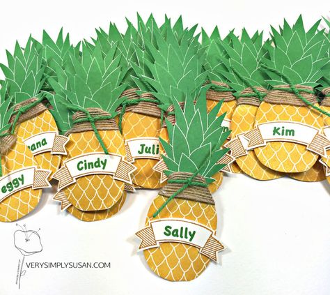 Pineapple Favors, Pineapple Princess, Pineapple Crafts, Pineapple Theme, Pineapple Flowers, Pineapple Parties, Stampin Up Card Ideas, Stampin Up Card, Tropical Party