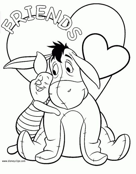 35 Sweet Valentines Coloring Pages To Enjoy | OhLaDe Pictures To Trace, Printable Valentines Coloring Pages, Disney Coloring Sheets, Valentines Day Coloring Page, Valentine Coloring Pages, Disney Valentines, Valentines Day Coloring, 강아지 그림, Cartoon Coloring