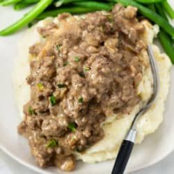 Hamburger Gravy Recipe, Hamburger Gravy, The Cozy Cook, Cozy Cook, Beef Dinners, Hamburger Casserole, Mushroom Soup Recipes, Beef Gravy, Cream Of Mushroom Soup