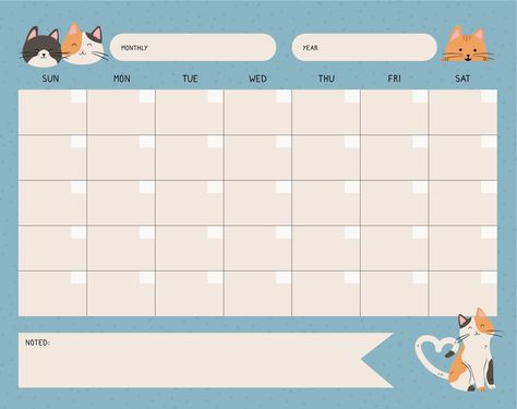 Calendar Planner Template, Good Notes Calendar Template, Printable Calender, Notes Template Printable, Cute Printable Calendar, Calendar Cute, Week Calendar, Calendar Template Aesthetic, Kilonotes Template