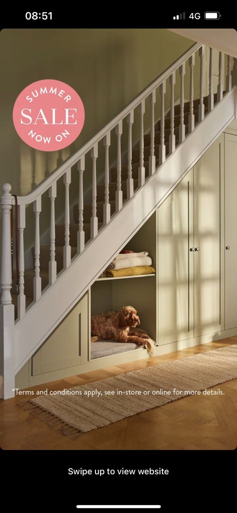 Bed Under Stairs, Under Stairs Dog House, Wayne Homes, Under Stair, North Carolina Homes, Dog Rooms, Understairs Storage, Stair Storage, Clever Storage Solutions