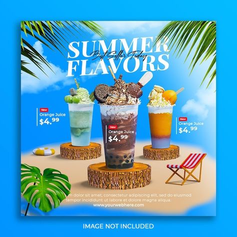 Drink Banner Design, Summer Drink Menu, Social Media Summer, Graphic Design Posters Layout, Cosmetic Creative, Story Cover, Bottle Design Packaging, Summer Banner, Food Banner