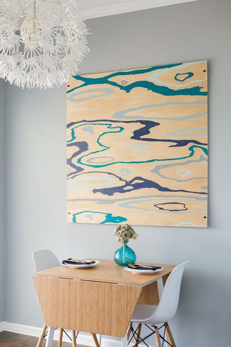 Wood Grain Painting, Ikea Chandelier, Grain Painting, Plywood Art, Plywood Diy, Home Design Magazines, Diy Wall Painting, Wood Painting Art, Into The Wood