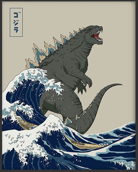 Haus and Hues Godzilla Poster Japanese Wall Art Godzilla Posters for Walls Japanese Art Godzilla Posters for Boys Room Godzilla King of Monsters Poster Godzilla Wall Art (Unframed, 12x16) Posters For Boys Room, Room Japanese Style, Art For Boys Room, The Great Wave Of Kanagawa, Wave Of Kanagawa, Haus And Hues, Dinosaur Movie, King Of Monsters, All Godzilla Monsters