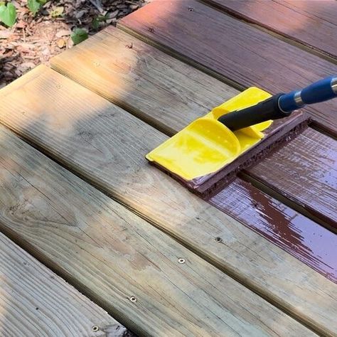 4 Mistakes When Staining Pressure Treated Wood - The Craftsman Blog Deck Staining Tips, Stained Pressure Treated Wood, Deck Stain Ideas Wood, Pressure Treated Wood Stain Colors, How To Stain A Deck, Walnut Deck Stain, Front Porch Stain Colors, Dark Stained Deck, Wood Deck Stain Colors