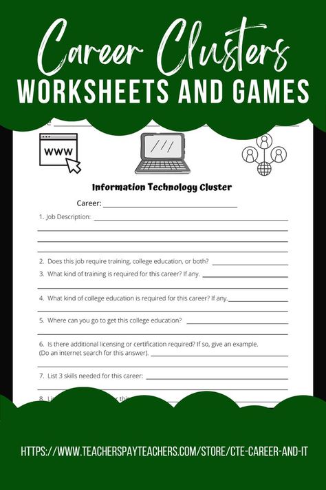 Business Education Classroom, Classroom Organization High School, Career Exploration Activities, Career Clusters, Group Therapy Activities, Middle School Special Education, Life Skills Curriculum, College Counseling, Business Foundation