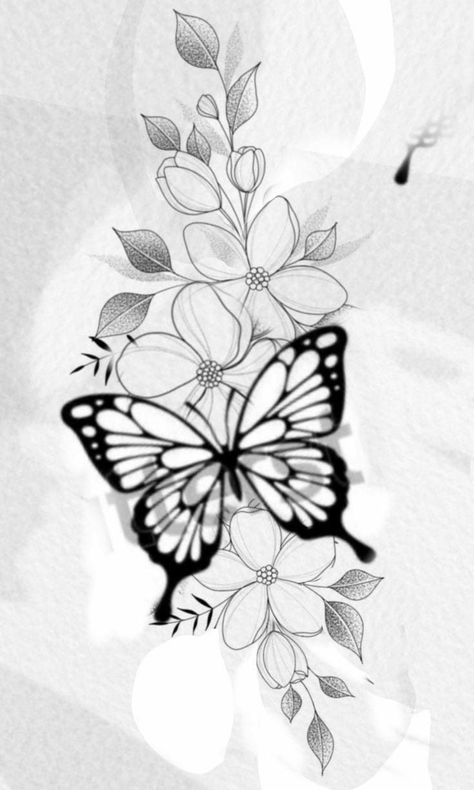 Butterfly Flower Tattoo Design, Butterfly And Flower Tattoo Designs, Butterfly And Flower Tattoo, Tattoo Borboleta, Geometric Tattoo Sleeve Designs, Butterfly With Flowers, Butterfly Tattoos Images, Borboleta Tattoo, Butterfly With Flowers Tattoo