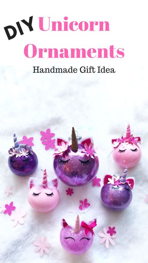 Make Your Own Glitter Unicorn Ornaments - Brooklyn Berry Designs Unicorn Ornaments Christmas, Unicorn Ornaments Diy, Dragon Ornament Diy, Unicorn Craft Ideas, Diy Unicorn Ornament, Unicorn Ornament Diy, Peanut Crafts, Unicorn Christmas, Diy Unicorn