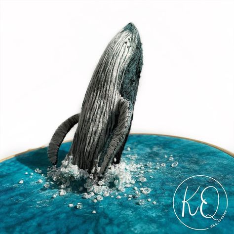 kq_creates on Instagram - embroidery,art,whale,crafts Nautical Embroidery, Whale Crafts, Embroidered Art, Sea Witch, Embroidery Inspiration, Handmade Design, Felt Crafts, Embroidery Art, Crafts To Make