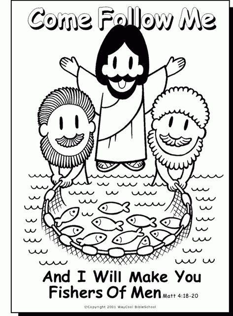 Fishers Of Men Coloring Page, Men Coloring Pages, Jesus Coloring Pages, Fishers Of Men, Sunday School Coloring Pages, Bible Story Crafts, Preschool Bible, School Coloring Pages, Bible School Crafts