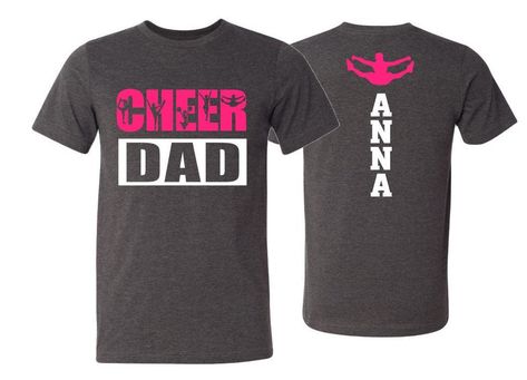 Cheer Dad Shirt | Short Sleeve T-shirt | Cheer Shirt | Cheer Spirit Wear | Customize colors by GavinsAllyeDesigns on Etsy Cheer Dad Shirt Ideas, Cheer Mom Shirt Ideas, Cheer Spirit Wear, Cheer Dad Shirt, Cheer Dad Shirts, Cheer Clothes, Cheerleading Ideas, Cheer Spirit, Cheer Shirt