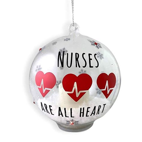 Ornament Glass Ball, Cricut Ornaments, Nurse Ornament, Nurse Ornaments, Glitter Balloons, Painted Christmas Ornaments, Xmas Lights, Nurse Christmas, All Heart