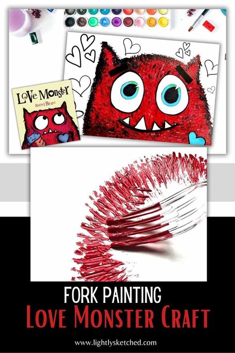 Turn ordinary into extraordinary with this Love Monster Craft painted with a fork! 🎨❤ Unleash your creativity and make your own adorable monster using a simple fork painting technique. This kid-friendly DIY project is perfect for Valentine's Day or any crafting day filled with love. Grab your forks and let the monster masterpiece begin! 🍴💕 Fork Painting For Kids, Love Monster Craft, Fork Painting, Growth Mindset Resources, Monster Craft, Kindness Activities, Monster Crafts, Sensory Art, Fancy Art