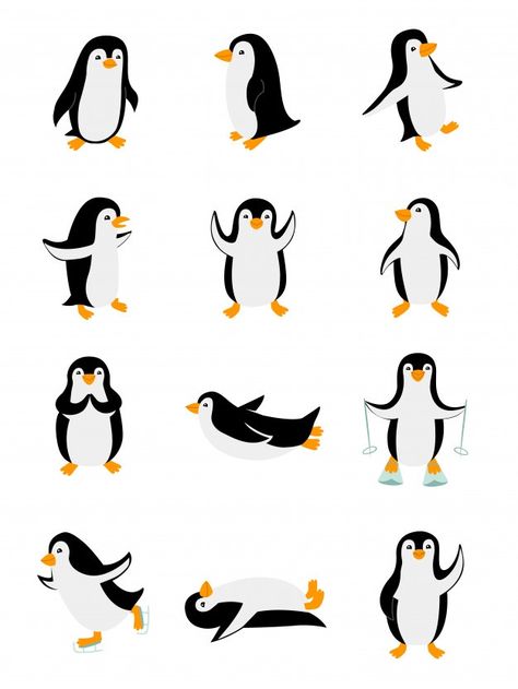 Zoo Clipart, Poses Funny, Pinguin Illustration, Penguin Clipart, Penguin Images, Penguin Cartoon, Penguin Illustration, Penguin Drawing