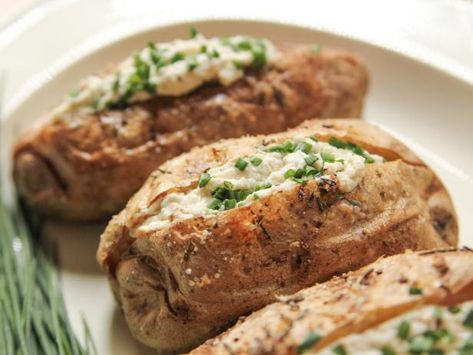 Get Crusty Baked Potatoes with Whipped Feta Recipe from Food Network Crusty Baked Potatoes, Whipped Feta Recipe, Best Baked Potato, Feta Recipe, Ina Garten Recipes, Feta Recipes, Baked Potato Recipes, Whipped Feta, Monterey Jack