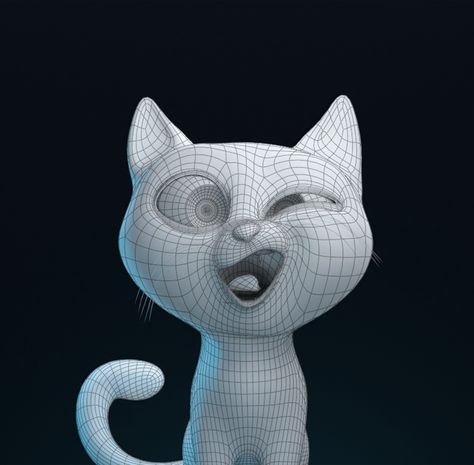 "Cartoon cat character" by Ermek Abykesh Stylized Cat Drawing, Cat Model Sheet, Cat In Blender, Cat Stylized, Cat Character Design, Cat 3d Illustration, Funky 3d Cats, Stylized Sculpt, Low Poly Cat 3d