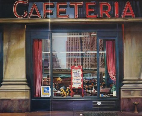 Richard Estes Richard Estes, Hyper Realistic Paintings, Shop Fronts, Realistic Paintings, Hyperrealism, Photorealism, Store Front, Salvador Dali, New York Mets