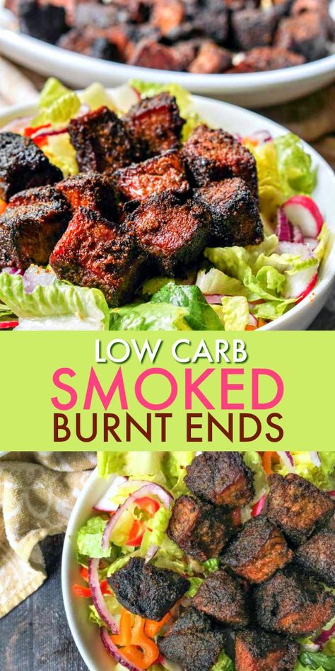 If you like crusty, morsels of smoked meat, you will love this low carb smoked burnt ends recipe. Each piece of meat has a spicy layer of rich flavor that will make your mouth water. A serving is just 2.5g net carbs. #smokedmeat #smoker #burntends #lowcarb #bbq Smoked Burnt Ends, Burnt Ends Recipe, Cookout Recipes, Smoked Chuck Roast, Recipe Organizer, Grilled Roast, Summer Cookout, Burnt Ends, Stick Butter