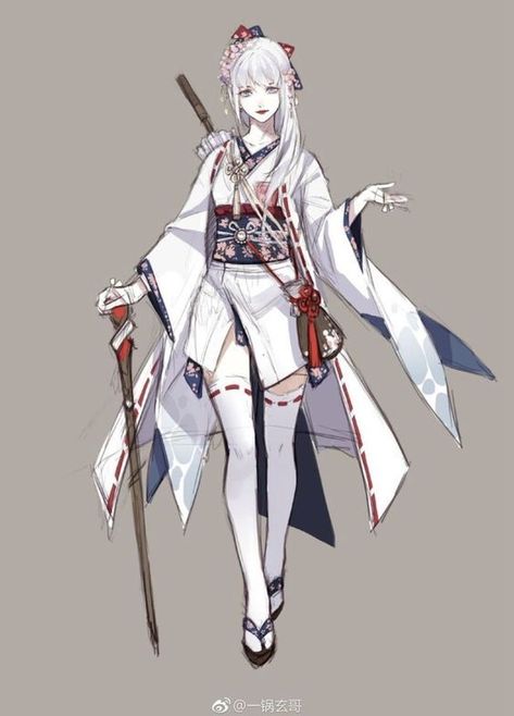 Anime Warrior, Female Character Design, An Anime, White Hair, Anime Outfits, Manga Girl, Fantasy Character Design, Character Design Inspiration, Swords