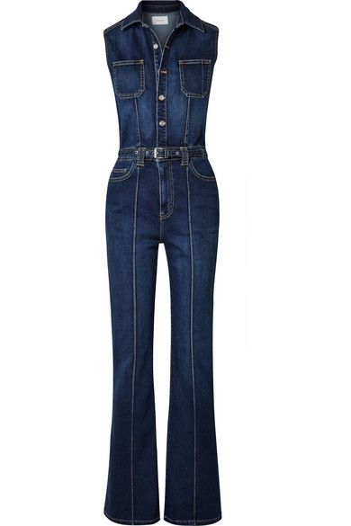 Denim Catsuit, Jean Jumpsuit, Denim Jumpsuits, Blue Jean Outfits, Jumpsuit Long, Rejina Pyo, Farrah Fawcett, Jacket Zipper, Indoor Garden Ideas