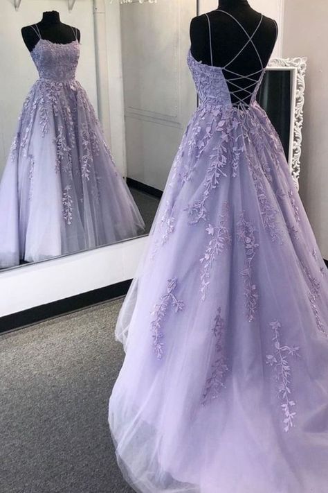 9aa42b31882ec039965f3c4923ce901bdesc33745741ri Vestido Color Lila, Lilac Prom Dress, Winter Formal Dress, Champagne Prom Dress, School Dance Dresses, Prom Dresses Long Lace, Winter Formal Dresses, Spaghetti Strap Prom Dress, Evening Party Gowns