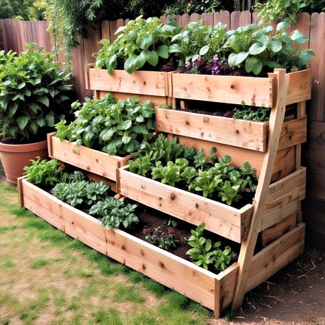 30 Raised Garden Bed Ideas to Inspire Your Yard Design Raised Bed Inspiration, Small Yard Raised Garden Beds, Triangle Garden Bed, Raised Garden Beds Pallets, Garden Beds With Trellis, Raised Beds With Trellis, Tier Garden Bed, Raised Flower Garden, Garden Box Ideas