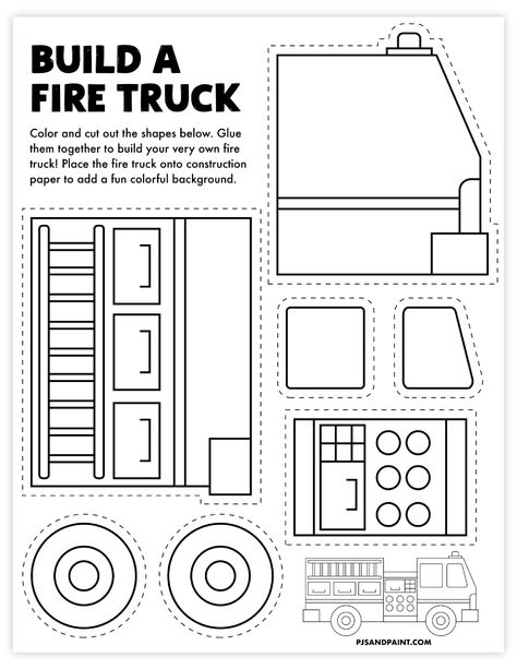 Preschool Firefighter, Fire Safety Crafts, Fire Truck Craft, Fire Safety Activities, Fire Safety Preschool, Firefighter Crafts, Safety Crafts, Train Crafts, Camper Remodeling