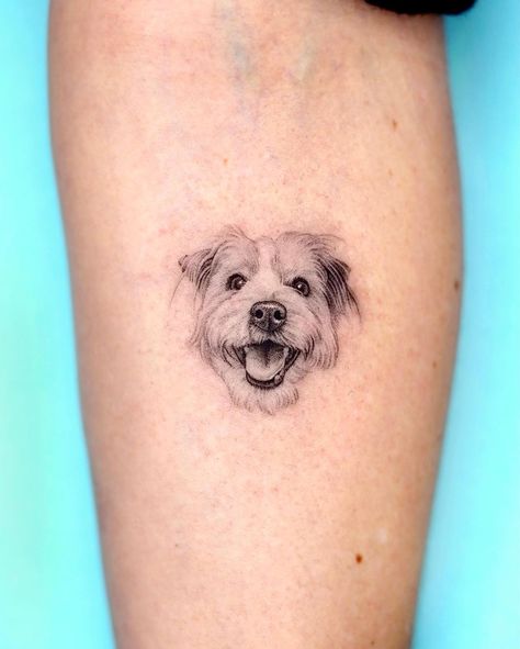 Micro Dog Portrait Tattoo, Microrealism Dog Tattoo, Mini Dog Portrait Tattoo, Single Needle Dog Tattoo, Tattoo Dog Portrait, Simple Dog Portrait Tattoo, Micro Dog Tattoo, Small Dog Portrait Tattoo, Dog Portrait Tattoos