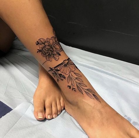 Wrap Around Ankle Tattoos, Ankle Foot Tattoo, Wrist Tattoo Cover Up, Cuff Tattoo, Ankle Bracelet Tattoo, Wrap Tattoo, Ankle Tattoos For Women, Hand Tattoos For Girls, Anklet Tattoos